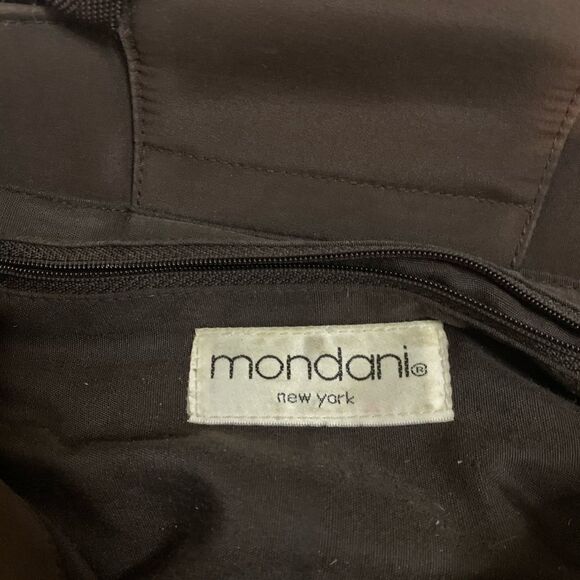 Mondani Tan Woven Shoulder Bag | Straw Handbag Tote Purse with Brown Handles - Picture 5 of 7